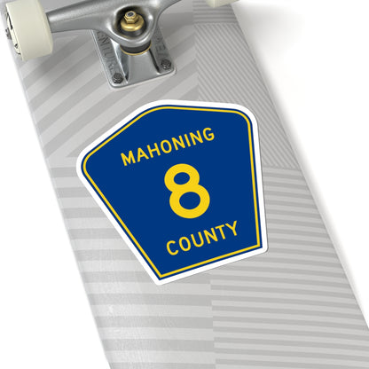 Mahoning County 8 (Ohio) (Road Sign) STICKER Vinyl Kiss-Cut Decal