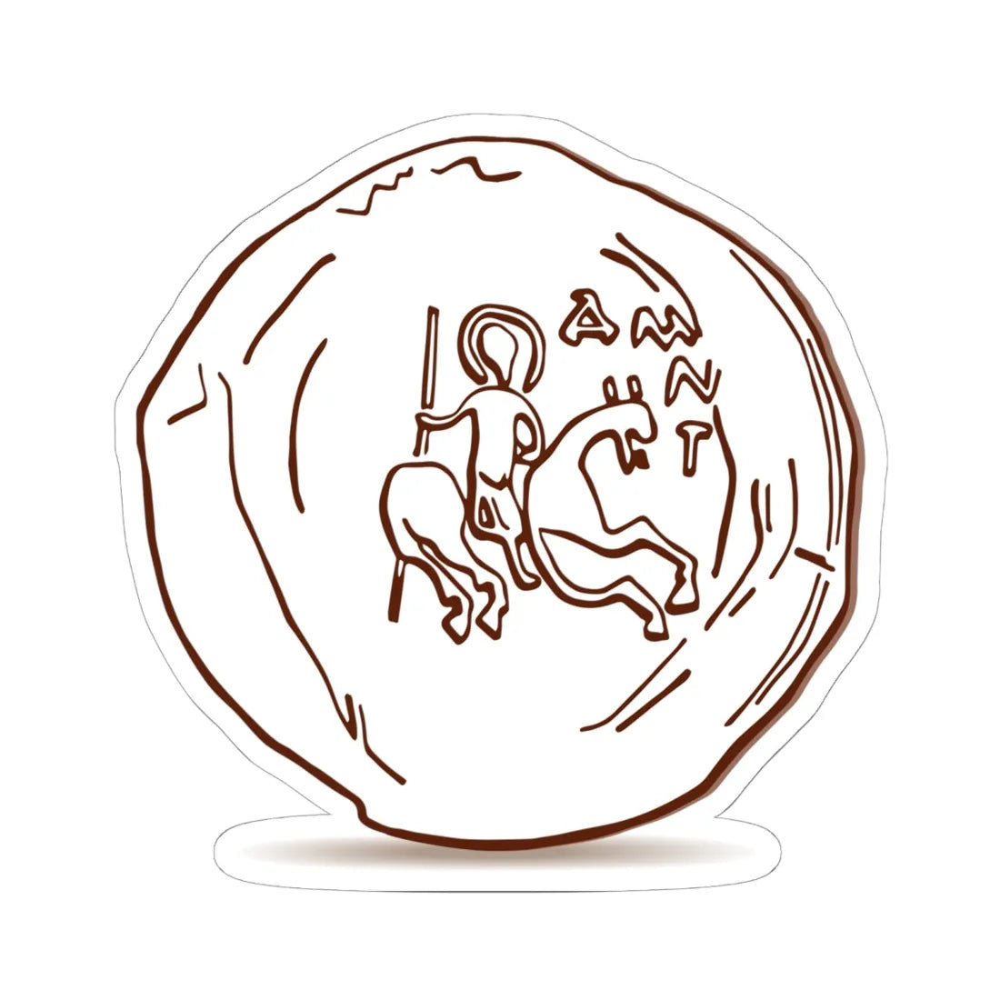 Печать Александра Глебовича 1297-1313 гг. Avers (Belarus) (Coat of Arms) STICKER Vinyl Kiss-Cut Decal 6 Inch White - The Sticker Space