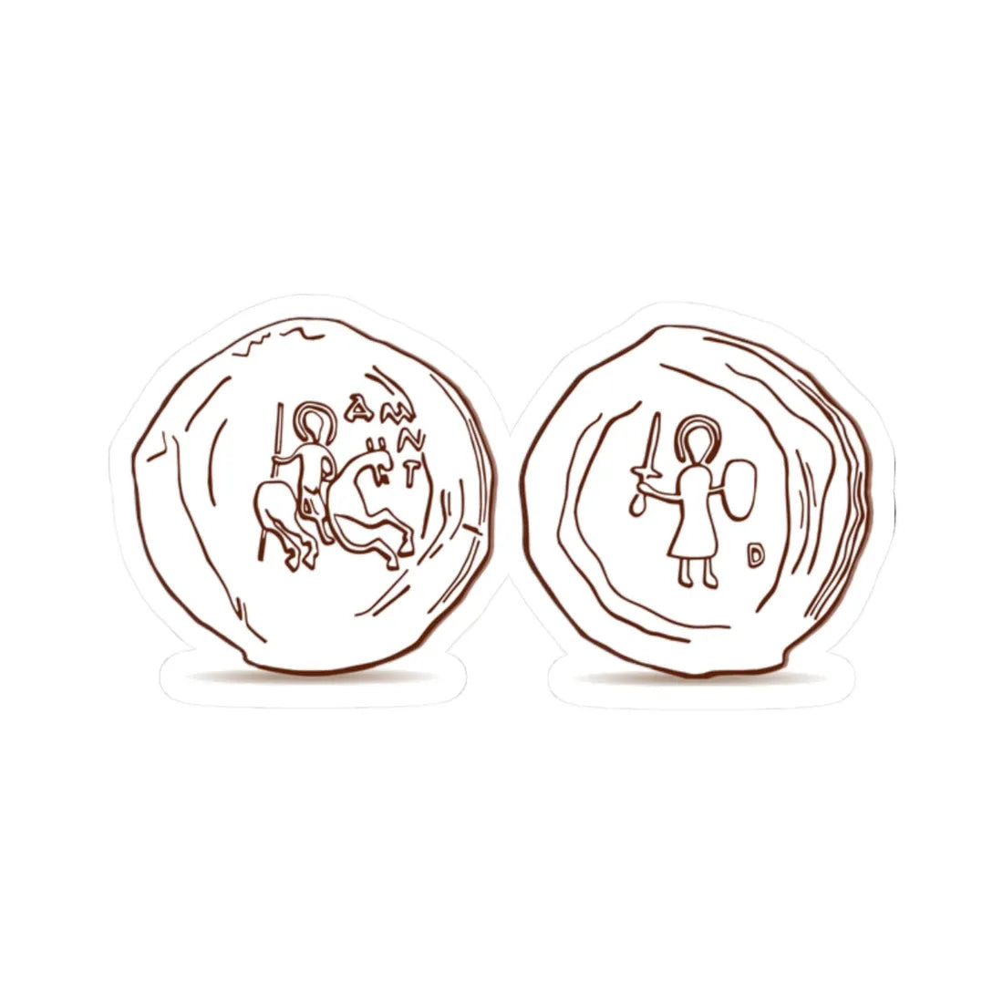 Печать Александра Глебовича 1297-1313 гг. (Belarus) (Coat of Arms) STICKER Vinyl Kiss-Cut Decal 2 Inch White - The Sticker Space