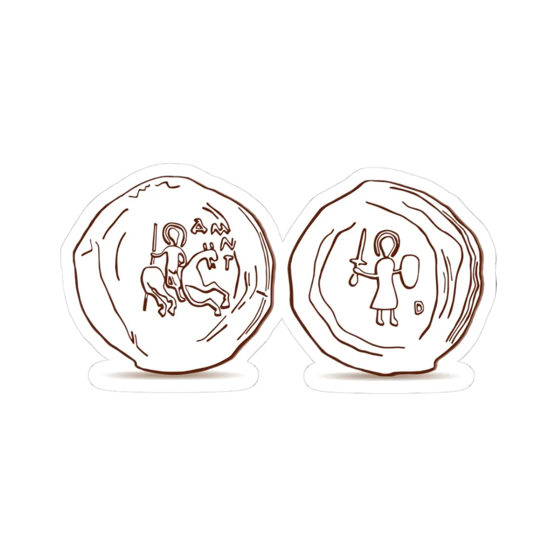 Печать Александра Глебовича 1297-1313 гг. (Belarus) (Coat of Arms) STICKER Vinyl Kiss-Cut Decal 3 Inch White - The Sticker Space