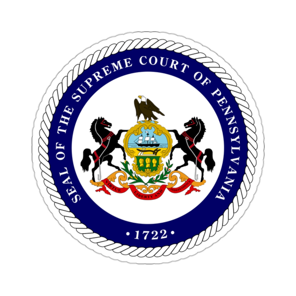 Seal of the Supreme Court of Pennsylvania v2 - STICKER Vinyl Kiss-Cut Decal