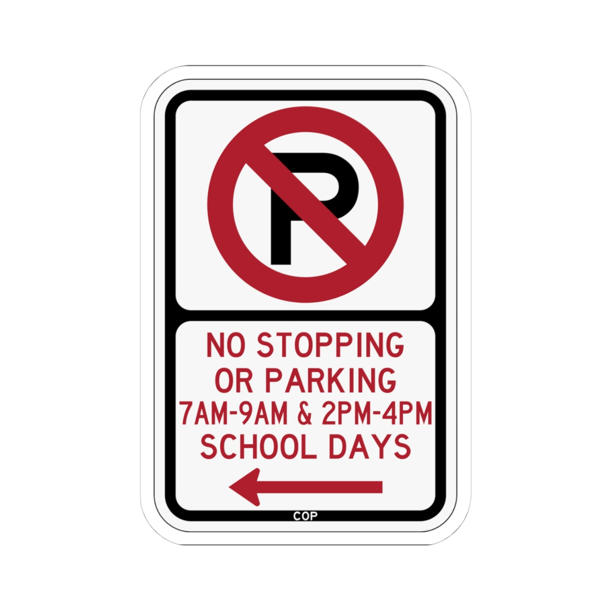 PBOT Road sign P1400L (Oregon) (Road Sign) STICKER Vinyl Kiss-Cut Decal