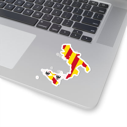 Flag map of the Kingdom of Sicily (Italy) STICKER Vinyl Kiss-Cut Decal