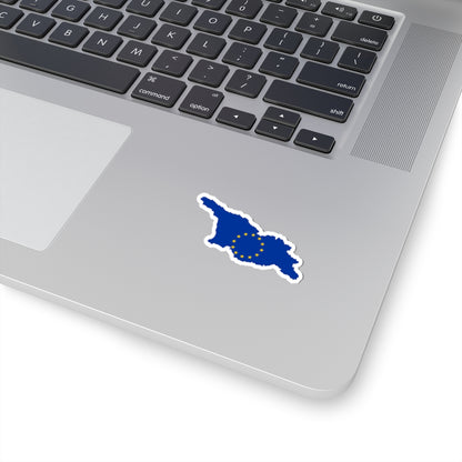 Flag map of Georgia European Union (Georgia) STICKER Vinyl Kiss-Cut Decal