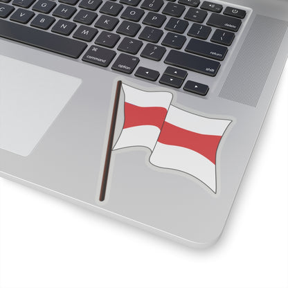 Belarus White Red White Waving Flag Icon (Belarus) STICKER Vinyl Kiss-Cut Decal