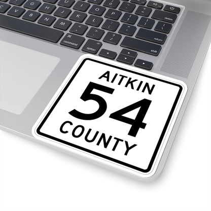 Aitkin County Route 54 (Minnesota) (Road Sign) STICKER Vinyl Kiss-Cut Decal
