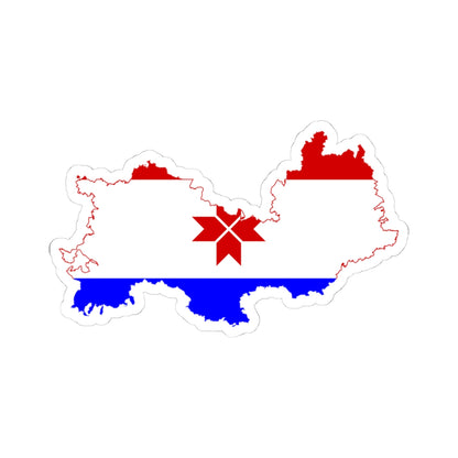 Flag-map of Mordovia (Russia) STICKER Vinyl Kiss-Cut Decal