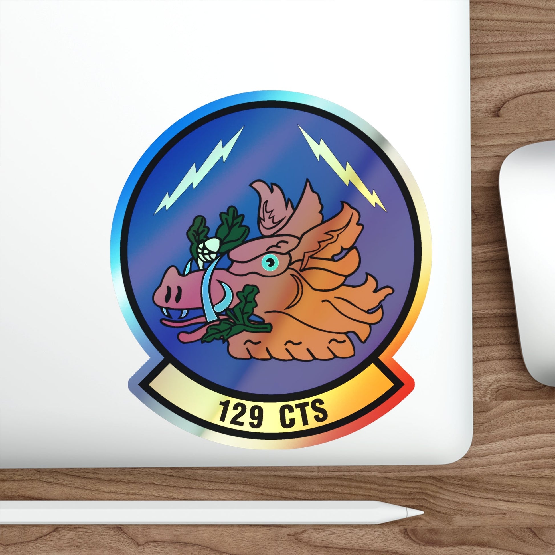 129th Combat Training Squadron (U.S. Air Force) Holographic STICKER Die-Cut Vinyl Decal-The Sticker Space