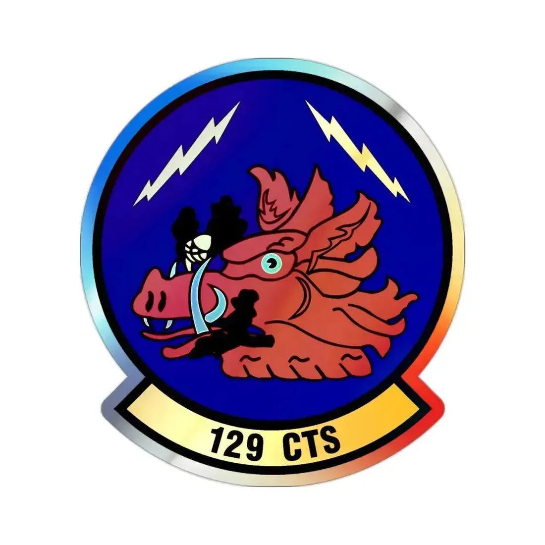 129th Combat Training Squadron (U.S. Air Force) Holographic STICKER Die-Cut Vinyl Decal 2 Inch Holographic - The Sticker Space