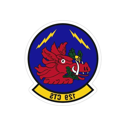 129th Combat Training Squadron (U.S. Air Force) REVERSE PRINT Transparent Die-Cut STICKER 6 Inch Die-Cut Transparent - The Sticker Space