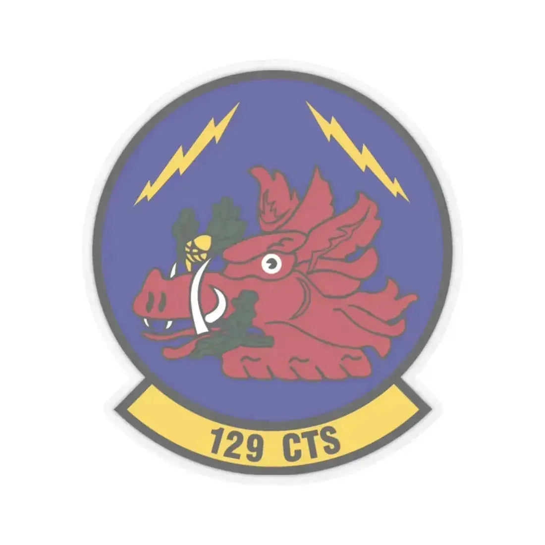 129th Combat Training Squadron (U.S. Air Force) STICKER Vinyl Kiss-Cut Decal 2 Inch Transparent - The Sticker Space