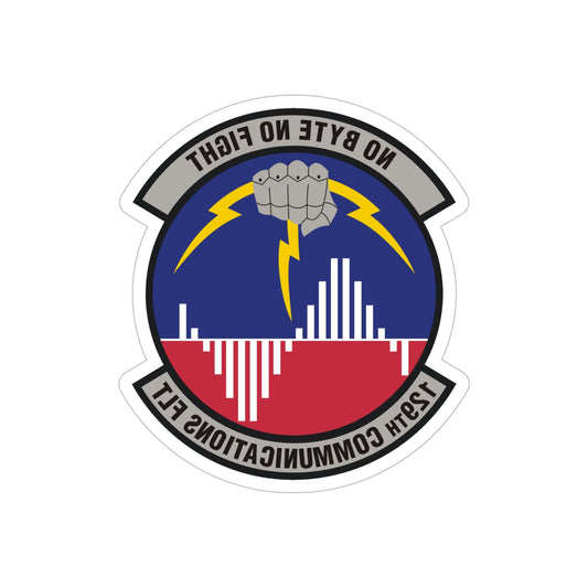 129th Communications Flight (U.S. Air Force) REVERSE PRINT Transparent STICKER-6" × 6"-The Sticker Space