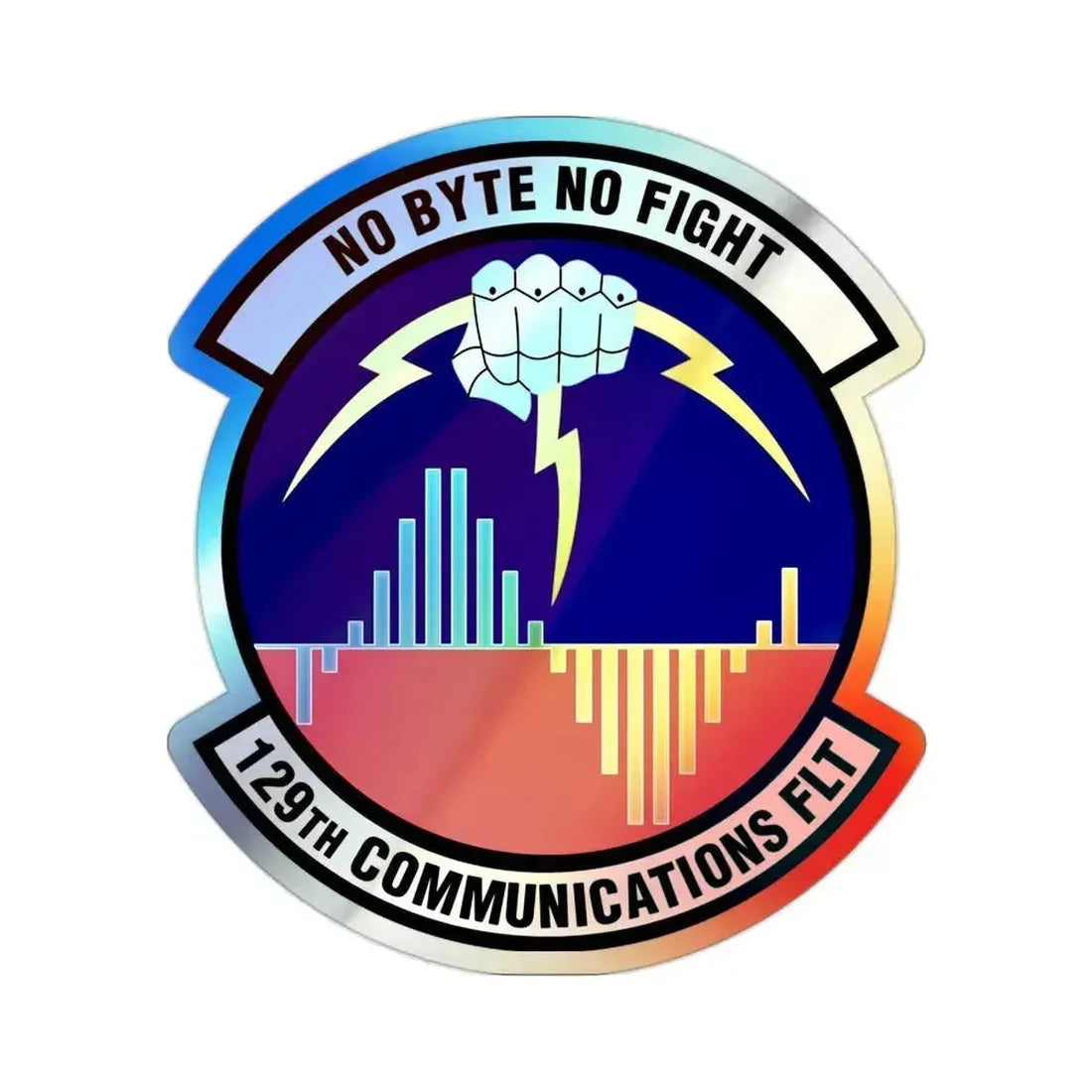 129th Communications Flight (U.S. Air Force) Holographic STICKER Die-Cut Vinyl Decal 2 Inch Holographic - The Sticker Space