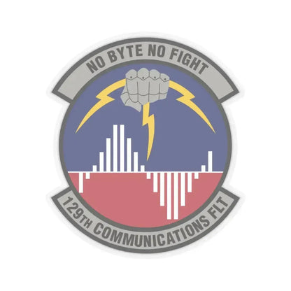 129th Communications Flight (U.S. Air Force) STICKER Vinyl Kiss-Cut Decal 4 Inch Transparent - The Sticker Space