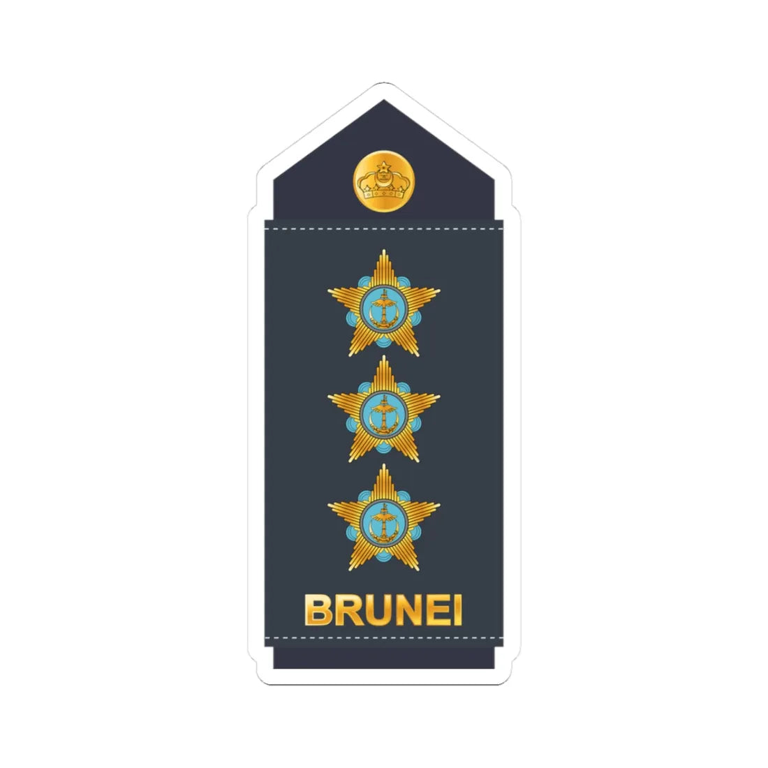 12.RBrAF CAPT (Brunei) (Military Rank) STICKER Vinyl Kiss-Cut Decal 3 Inch White - The Sticker Space