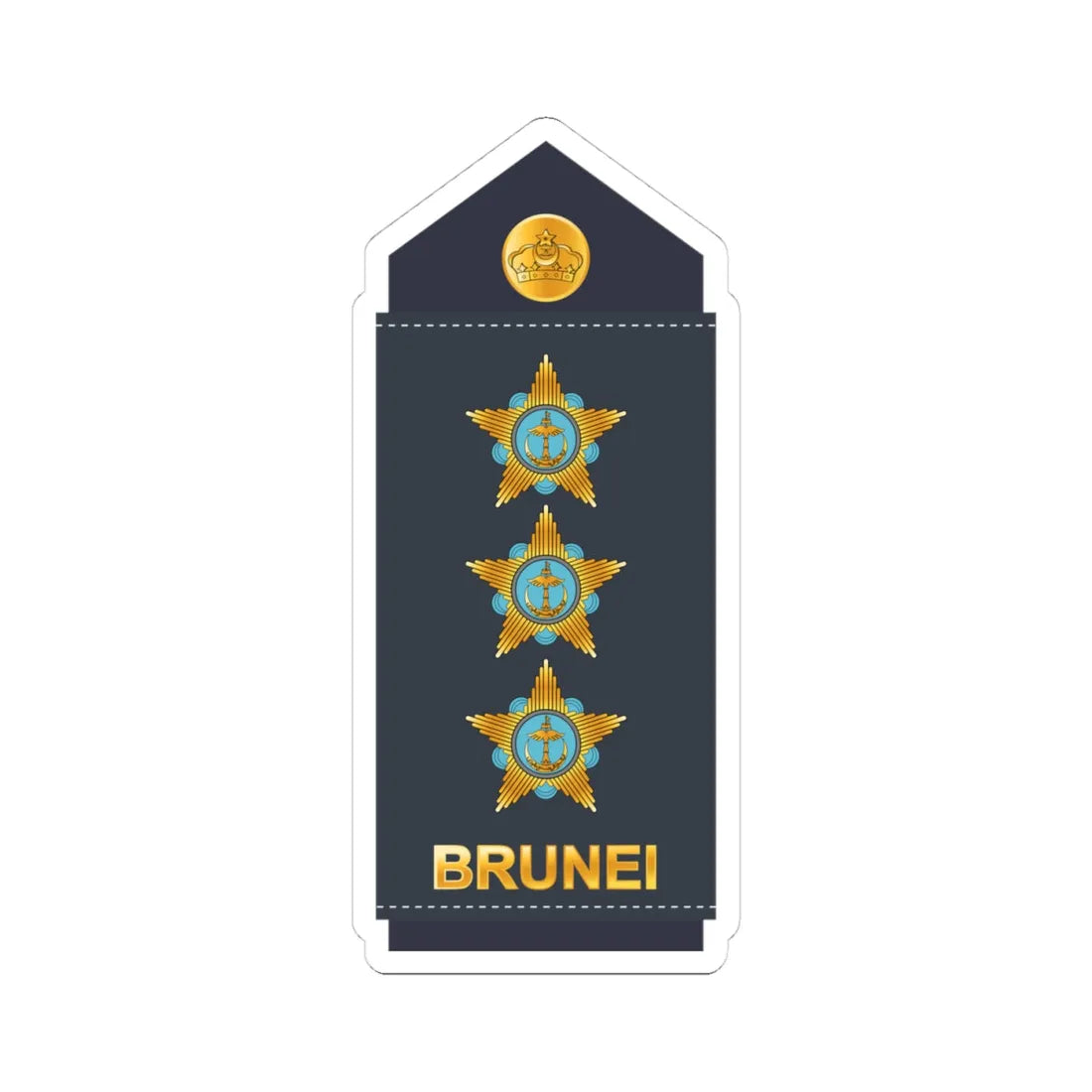 12.RBrAF CAPT (Brunei) (Military Rank) STICKER Vinyl Kiss-Cut Decal 4 Inch White - The Sticker Space