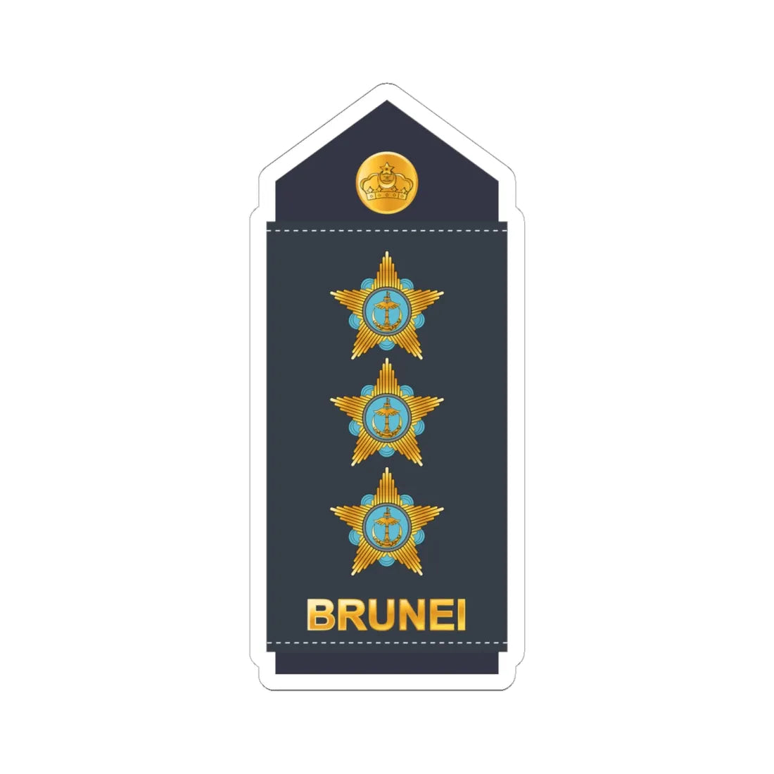 12.RBrAF CAPT (Brunei) (Military Rank) STICKER Vinyl Kiss-Cut Decal 6 Inch White - The Sticker Space