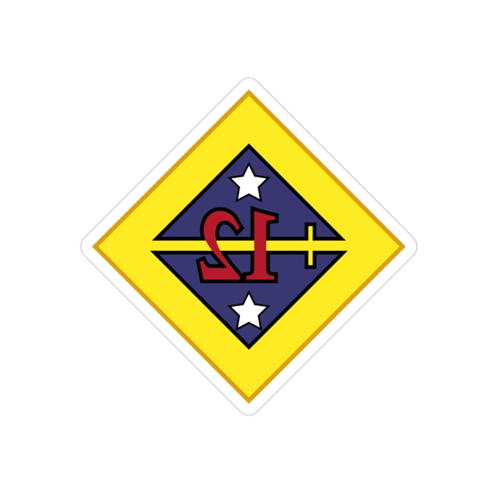 12th US division Insignia (U.S. Army) REVERSE PRINT Transparent STICKER-2" × 2"-The Sticker Space