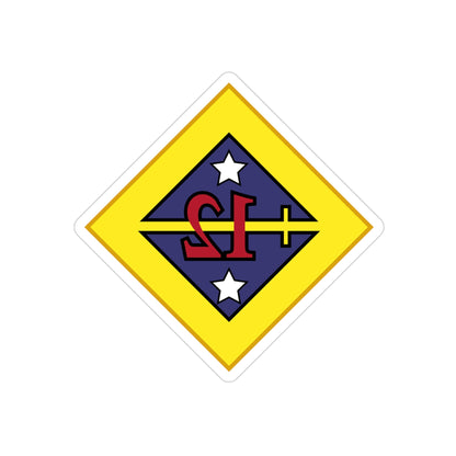 12th US division Insignia (U.S. Army) REVERSE PRINT Transparent STICKER-3" × 3"-The Sticker Space