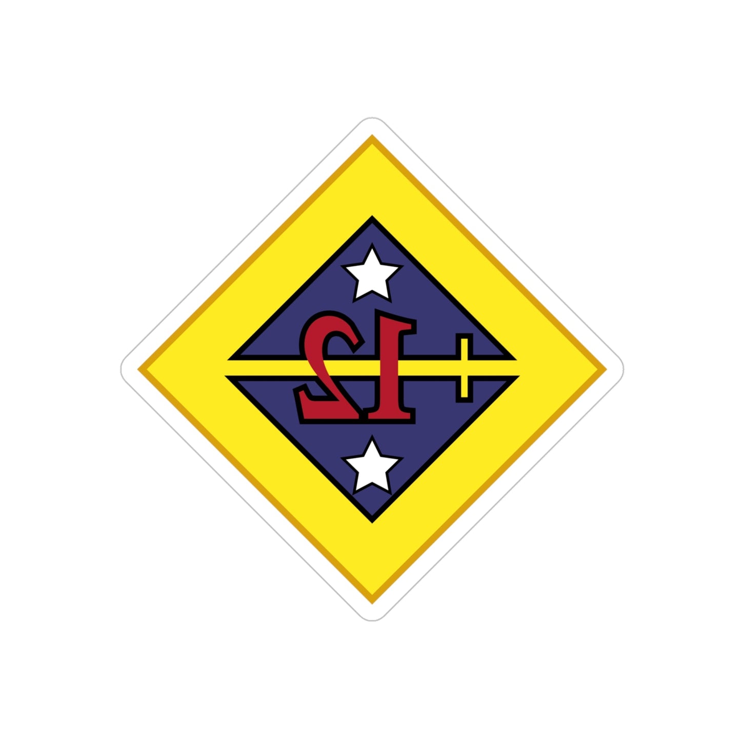 12th US division Insignia (U.S. Army) REVERSE PRINT Transparent STICKER-4" × 4"-The Sticker Space