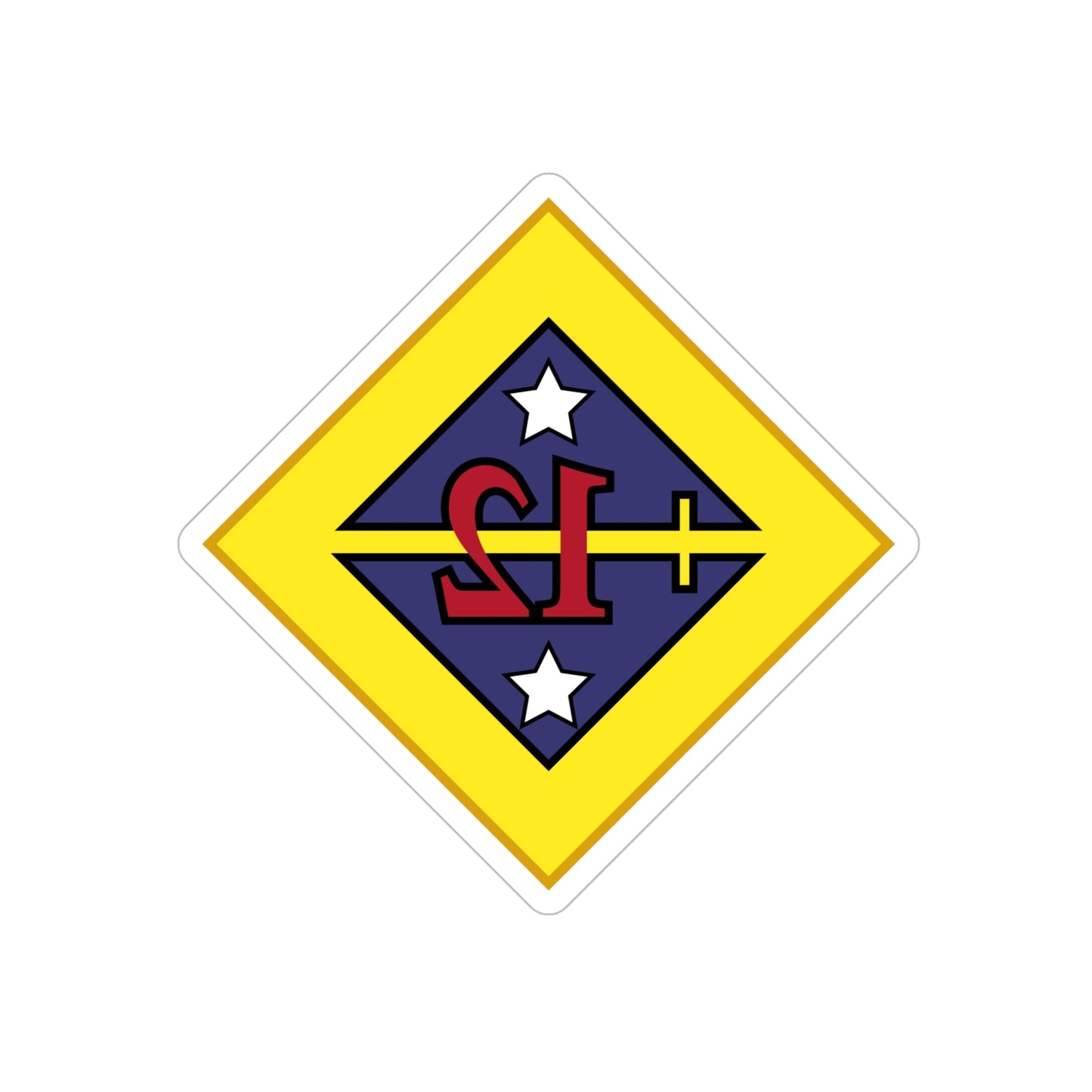 12th US division Insignia (U.S. Army) REVERSE PRINT Transparent STICKER-6" × 6"-The Sticker Space