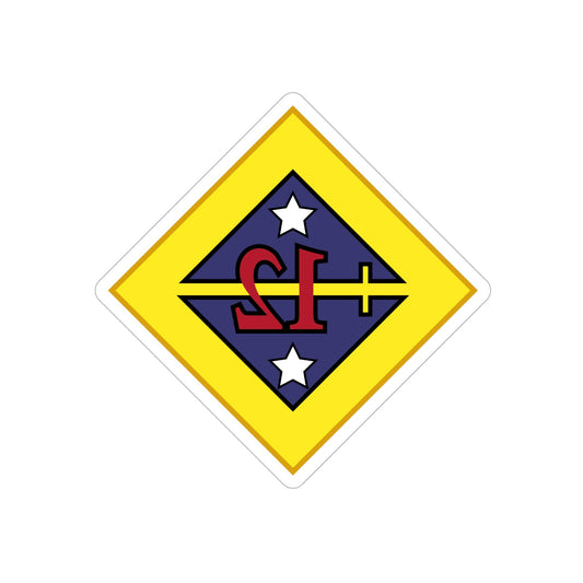 12th US division Insignia (U.S. Army) REVERSE PRINT Transparent STICKER-6" × 6"-The Sticker Space