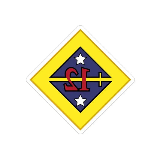 12th US division Insignia (U.S. Army) REVERSE PRINT Transparent Die-Cut STICKER 6 Inch Die-Cut Transparent - The Sticker Space