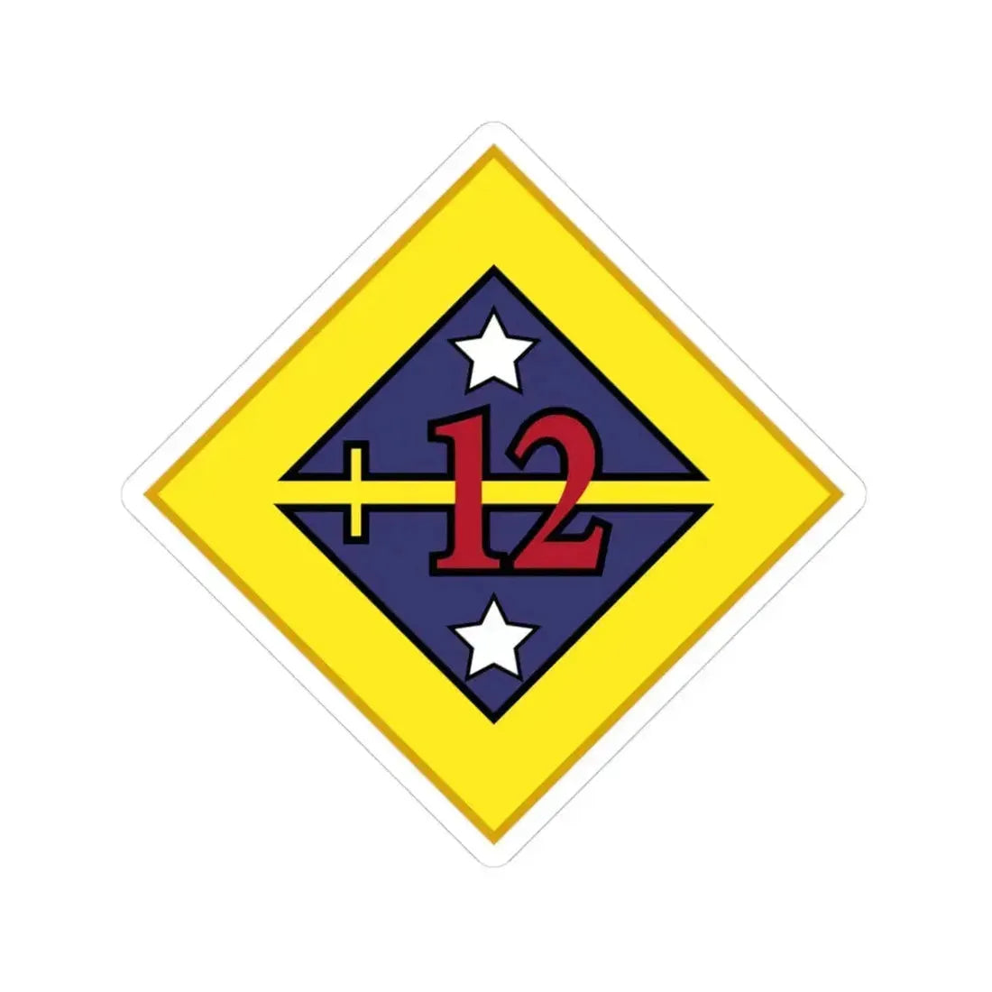 12th US division Insignia (U.S. Army) STICKER Vinyl Kiss-Cut Decal 3 Inch White - The Sticker Space