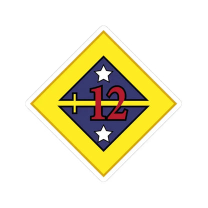 12th US division Insignia (U.S. Army) STICKER Vinyl Kiss-Cut Decal 3 Inch White - The Sticker Space