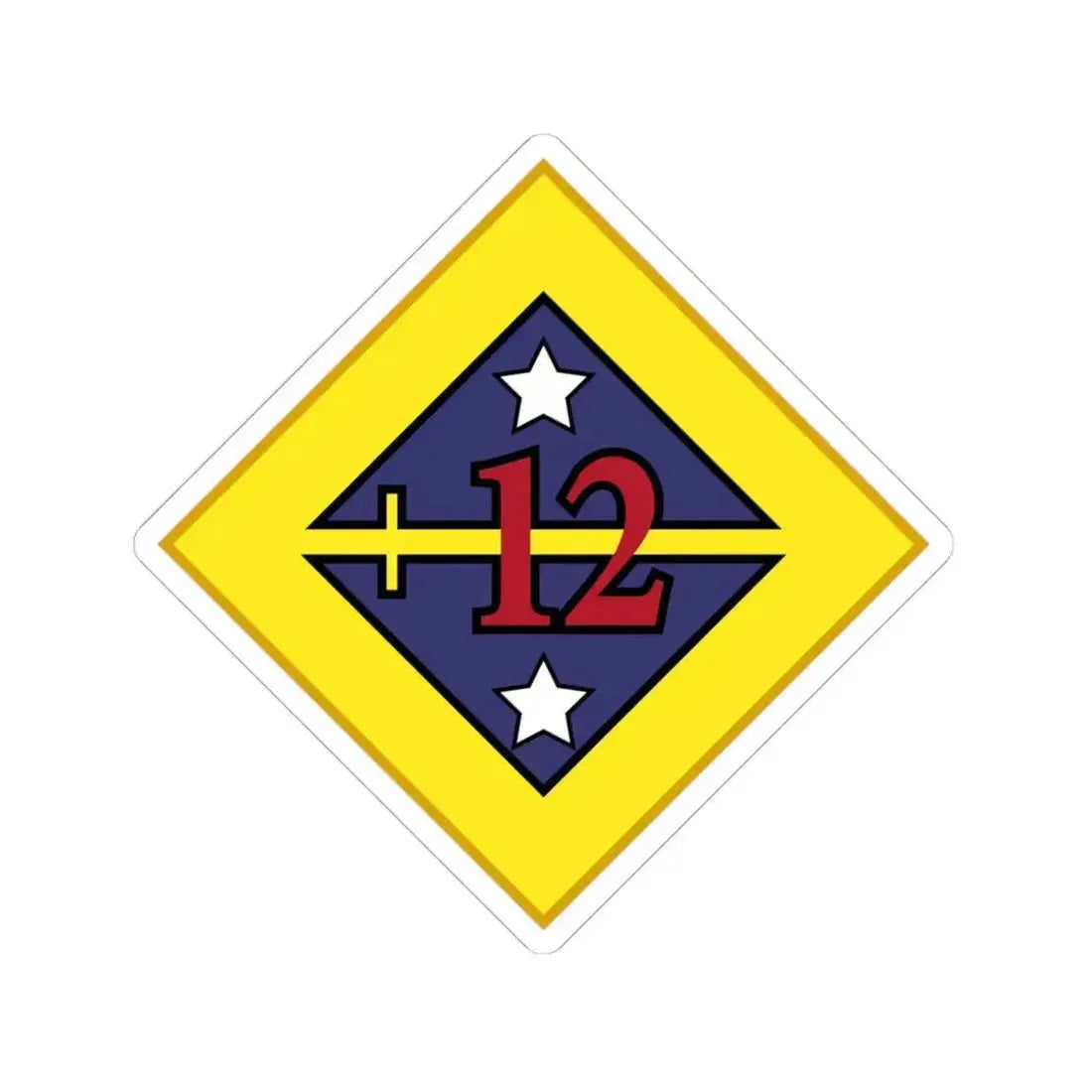 12th US division Insignia (U.S. Army) STICKER Vinyl Kiss-Cut Decal 4 Inch White - The Sticker Space