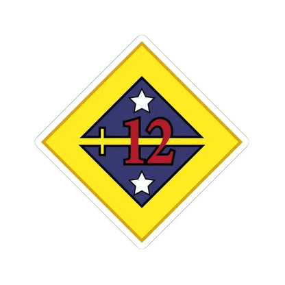 12th US division Insignia (U.S. Army) STICKER Vinyl Kiss-Cut Decal 4 Inch White - The Sticker Space