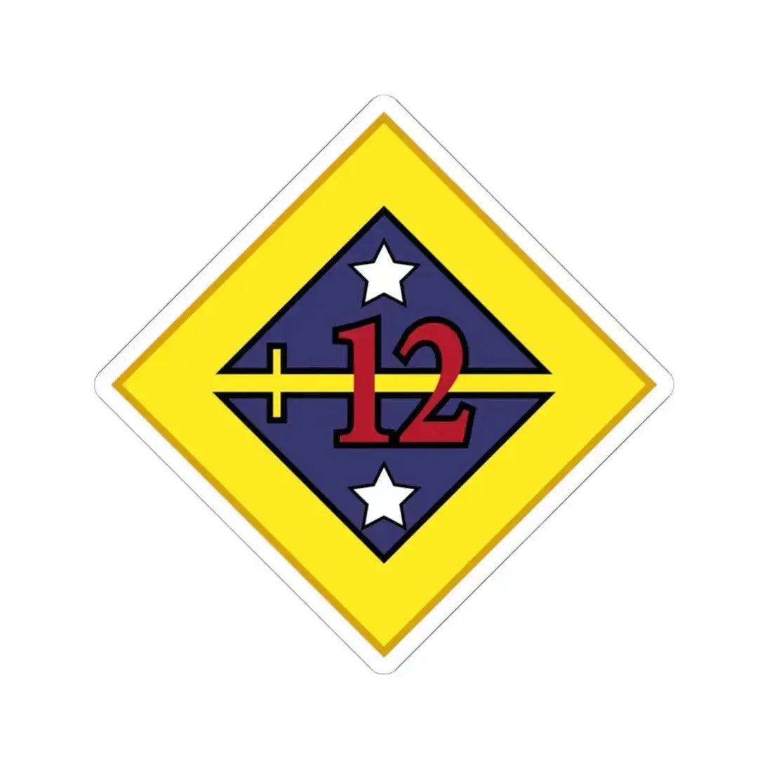 12th US division Insignia (U.S. Army) STICKER Vinyl Kiss-Cut Decal 6 Inch White - The Sticker Space