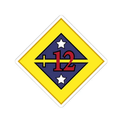 12th US division Insignia (U.S. Army) STICKER Vinyl Kiss-Cut Decal 6 Inch White - The Sticker Space