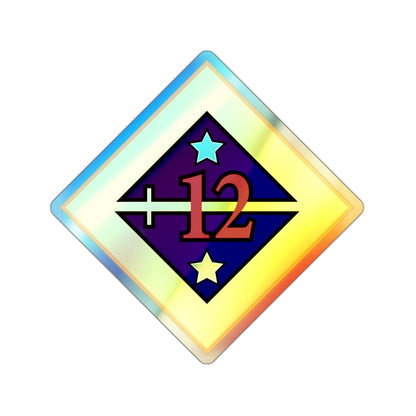 12th US Division (U.S. Army) Holographic STICKER Die-Cut Vinyl Decal-2 Inch-The Sticker Space