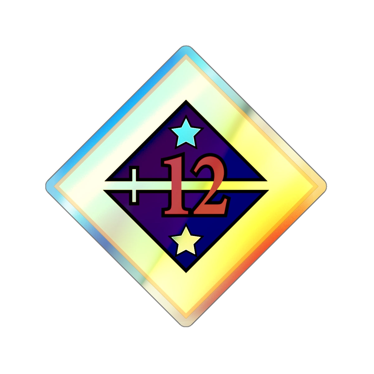 12th US Division (U.S. Army) Holographic STICKER Die-Cut Vinyl Decal-4 Inch-The Sticker Space