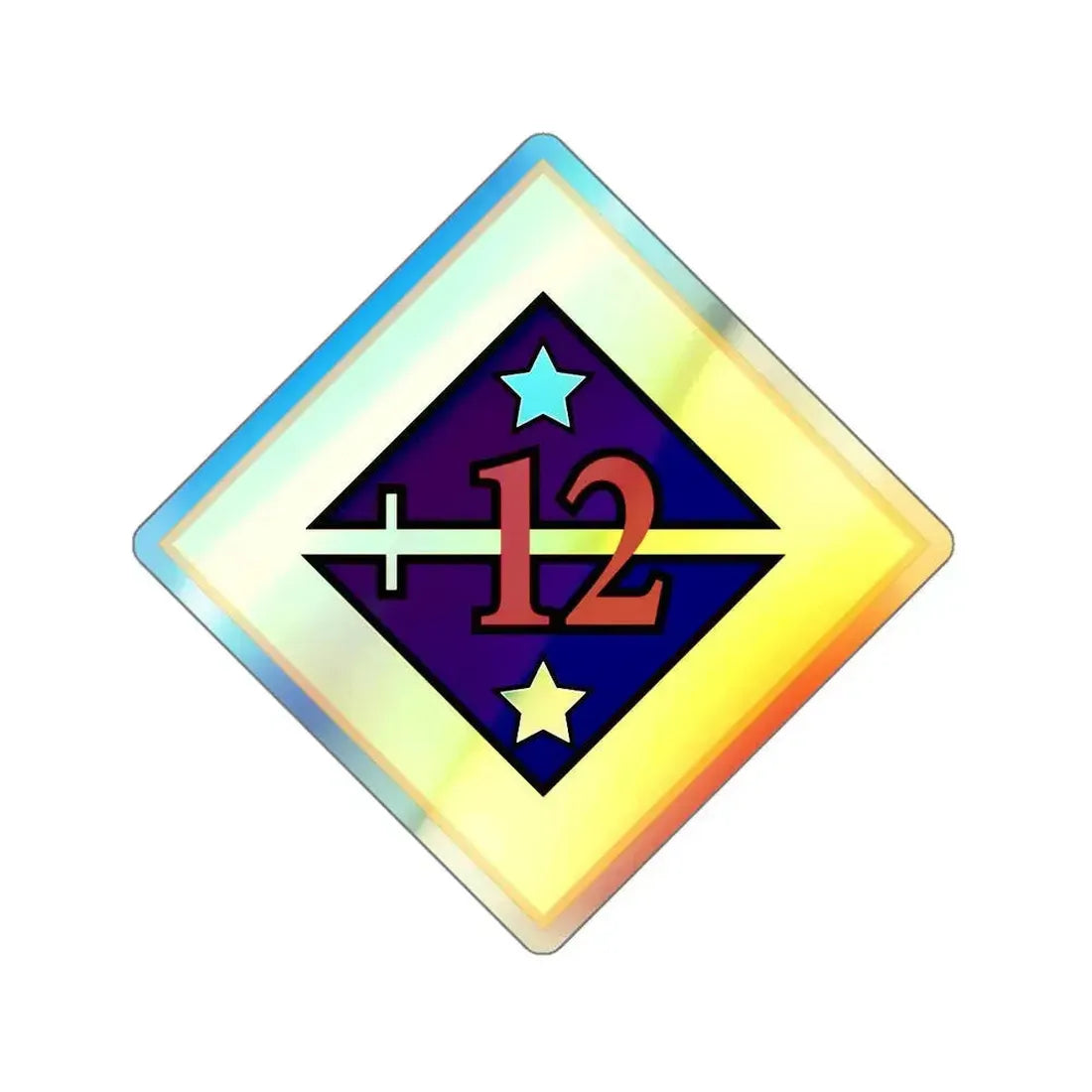 12th US Division (U.S. Army) Holographic STICKER Die-Cut Vinyl Decal 5 Inch Holographic - The Sticker Space