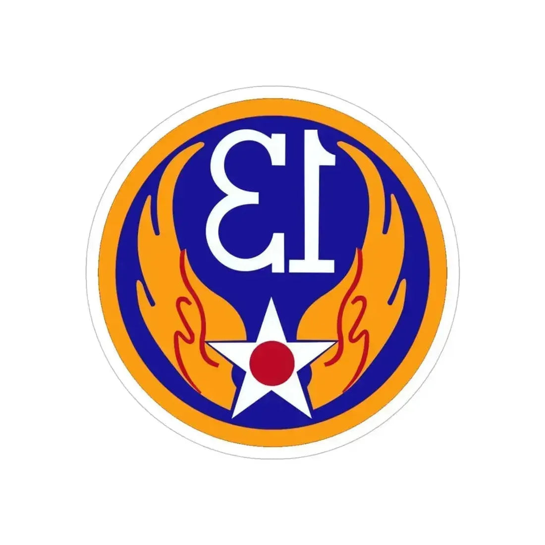 13 Air Force (U.S. Army) REVERSE PRINT Transparent Die-Cut STICKER 5 Inch Die-Cut Transparent - The Sticker Space