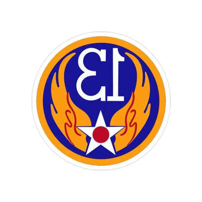 13 Air Force (U.S. Army) REVERSE PRINT Transparent Die-Cut STICKER - The Sticker Space