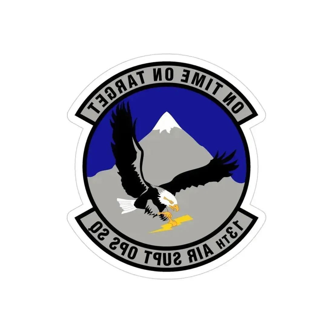 13 Air Support Operations Squadron ACC (U.S. Air Force) REVERSE PRINT Transparent Die-Cut STICKER 4 Inch Die-Cut Transparent - The Sticker Space