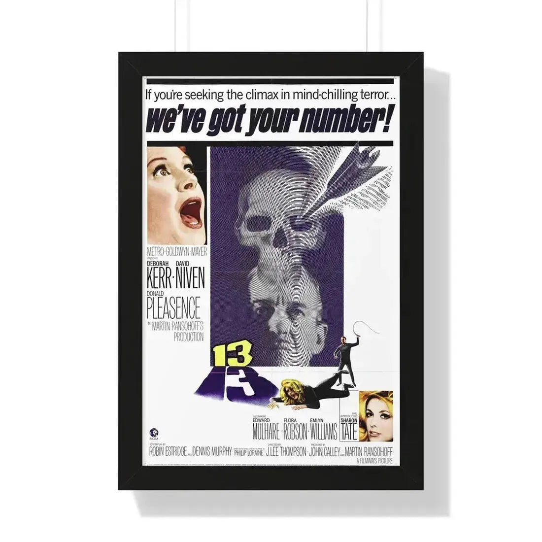 13 (EYE OF THE DEVIL) 1966 - Framed Movie Poster 16″ x 24″ Black - The Sticker Space