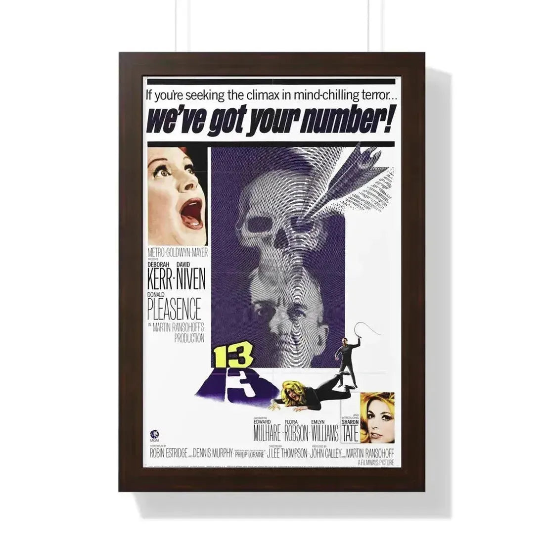 13 (EYE OF THE DEVIL) 1966 - Framed Movie Poster 16″ x 24″ Walnut - The Sticker Space