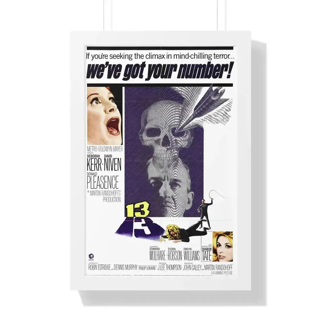 13 (EYE OF THE DEVIL) 1966 - Framed Movie Poster 16″ x 24″ White - The Sticker Space