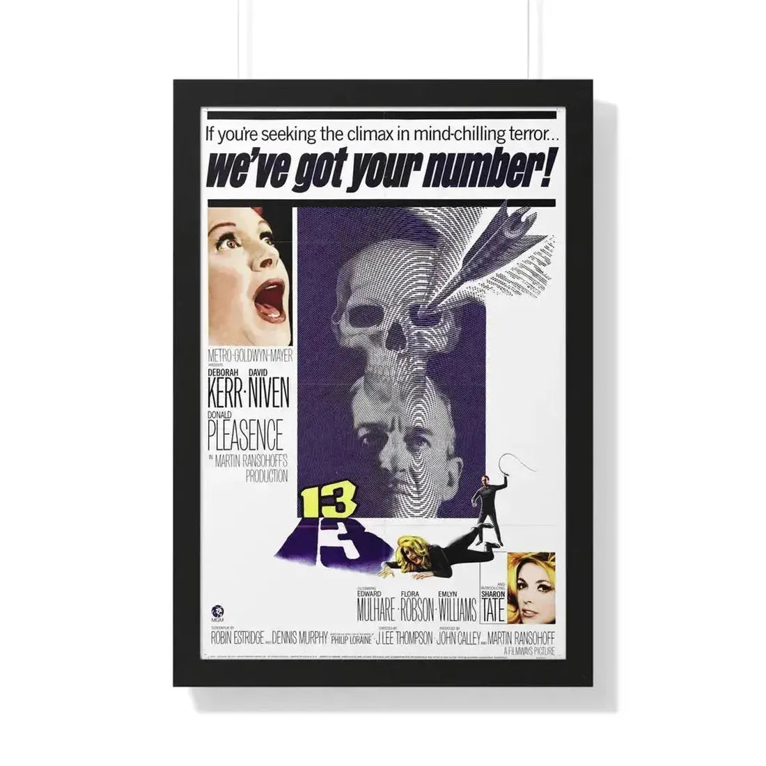 13 (EYE OF THE DEVIL) 1966 - Framed Movie Poster 20" x 30" Black - The Sticker Space