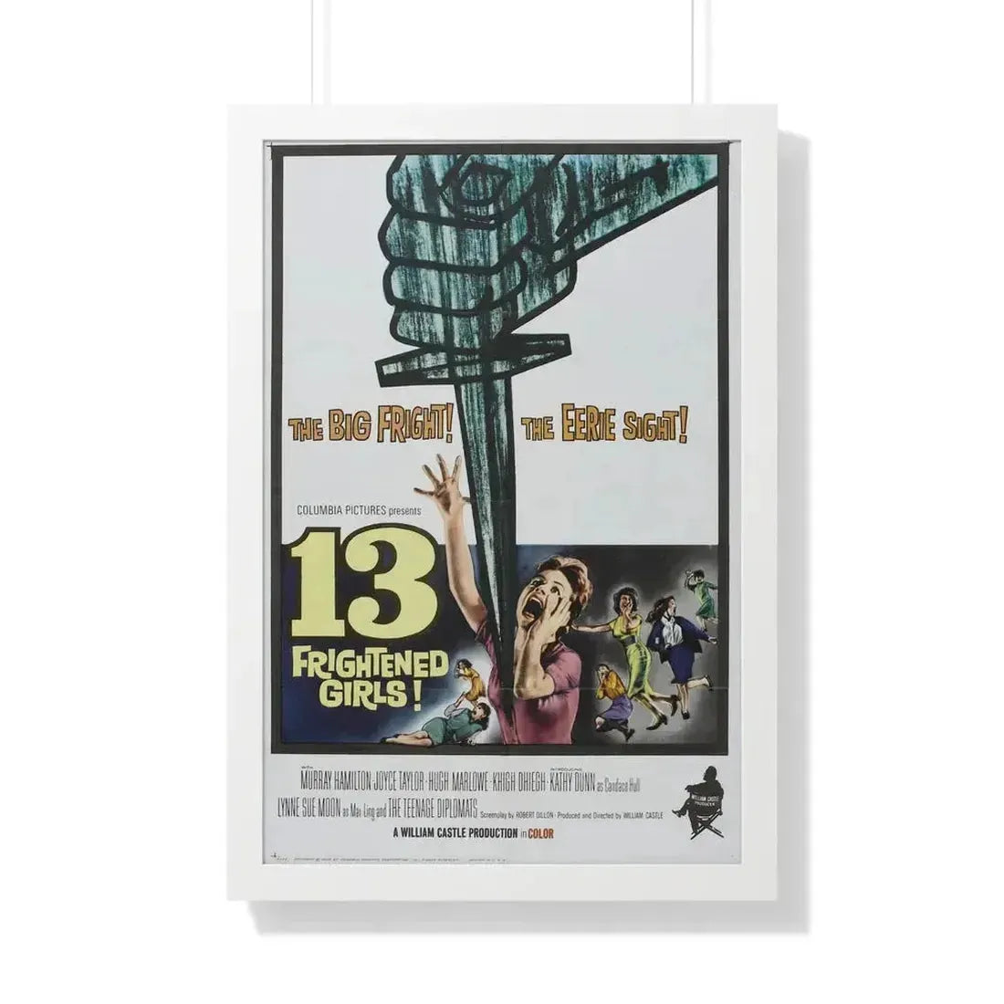 13 FRIGHTENED GIRLS 1963 - Framed Movie Poster 20" x 30" White - The Sticker Space