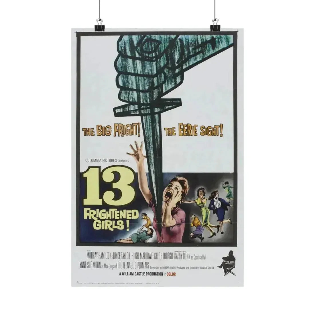 13 FRIGHTENED GIRLS 1963 - Paper Movie Poster - The Sticker Space
