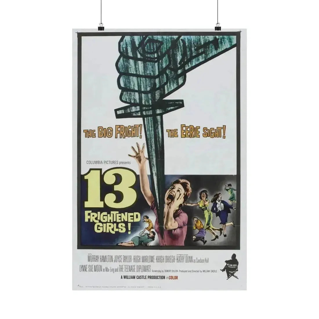 13 FRIGHTENED GIRLS 1963 - Paper Movie Poster - The Sticker Space