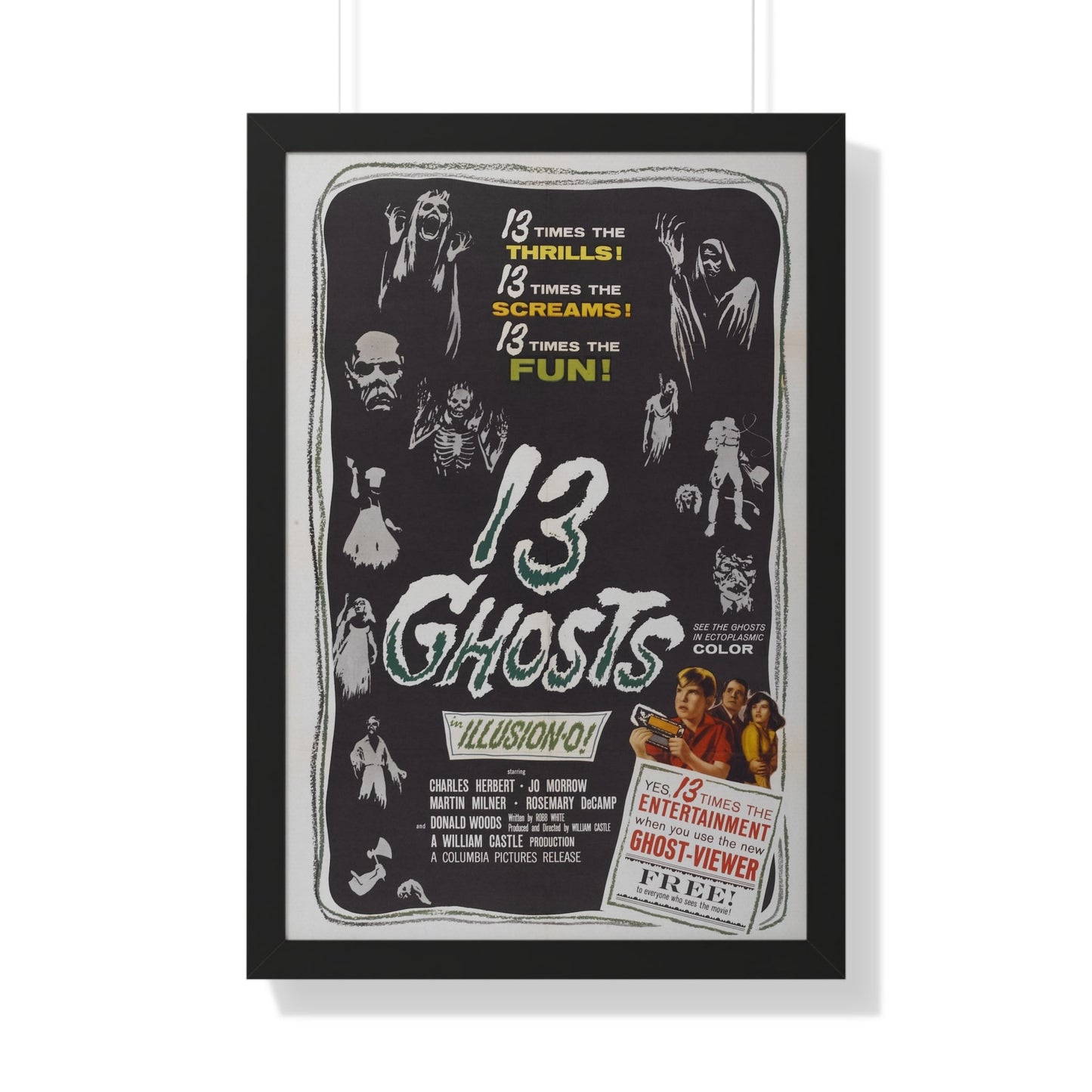 13 GHOSTS 1960 - Framed Movie Poster-20" x 30"-The Sticker Space