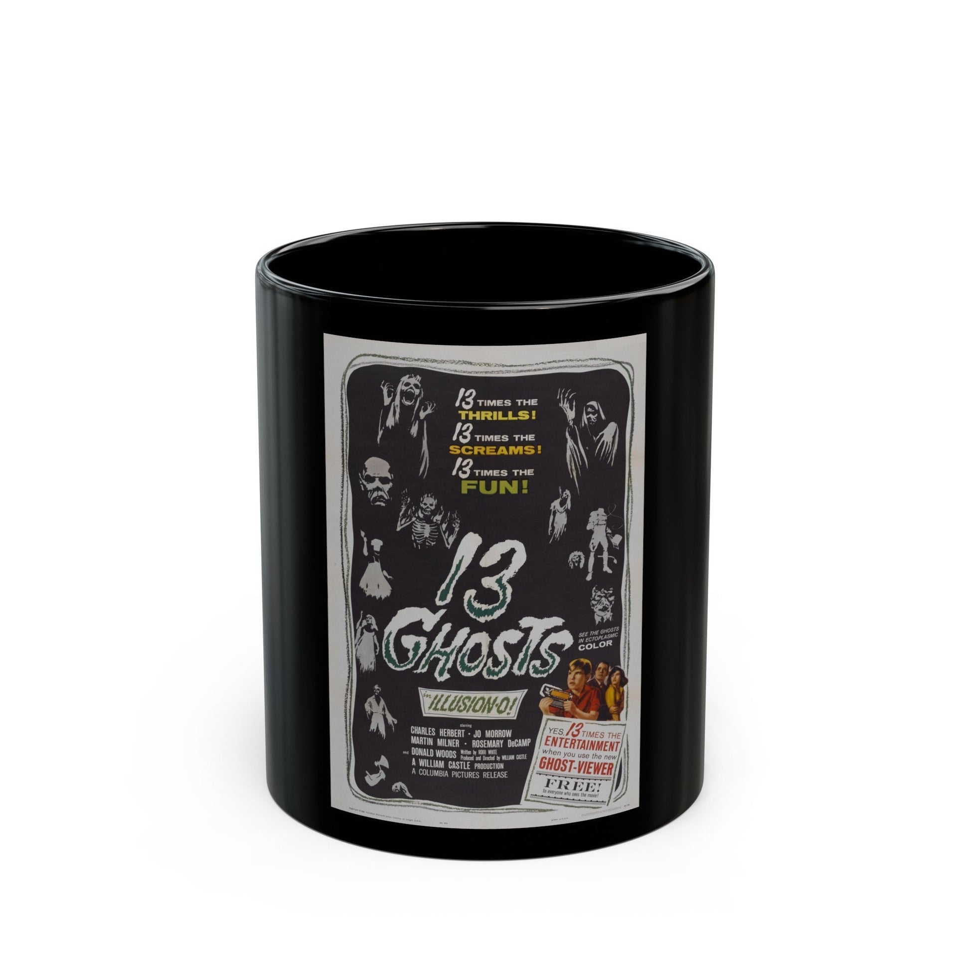 13 GHOSTS 1960 Movie Poster - Black Coffee Mug-11oz-The Sticker Space