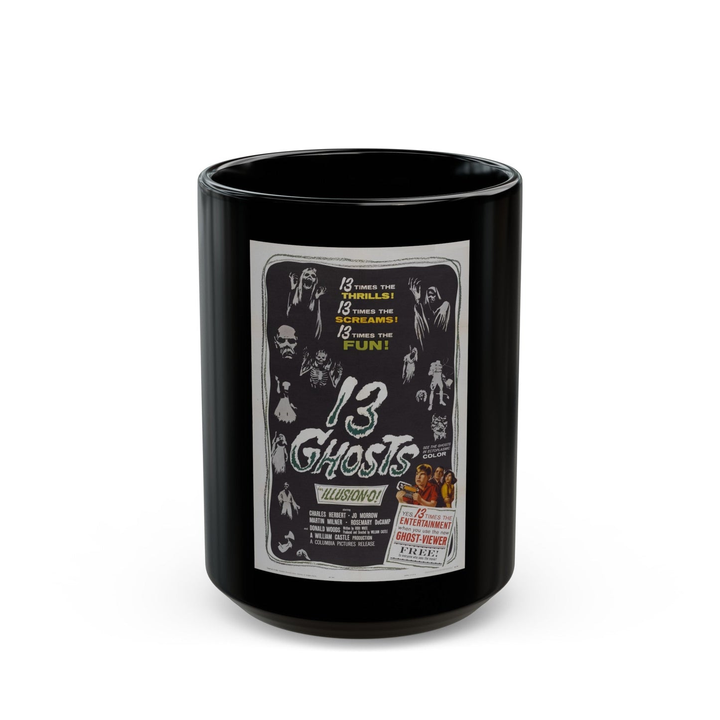 13 GHOSTS 1960 Movie Poster - Black Coffee Mug-15oz-The Sticker Space