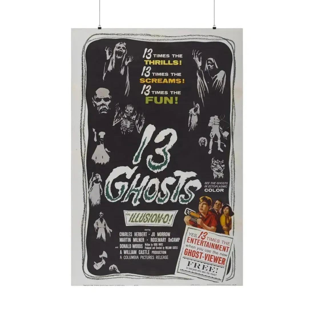 13 GHOSTS 1960 - Paper Movie Poster 36" x 54" Matte - The Sticker Space